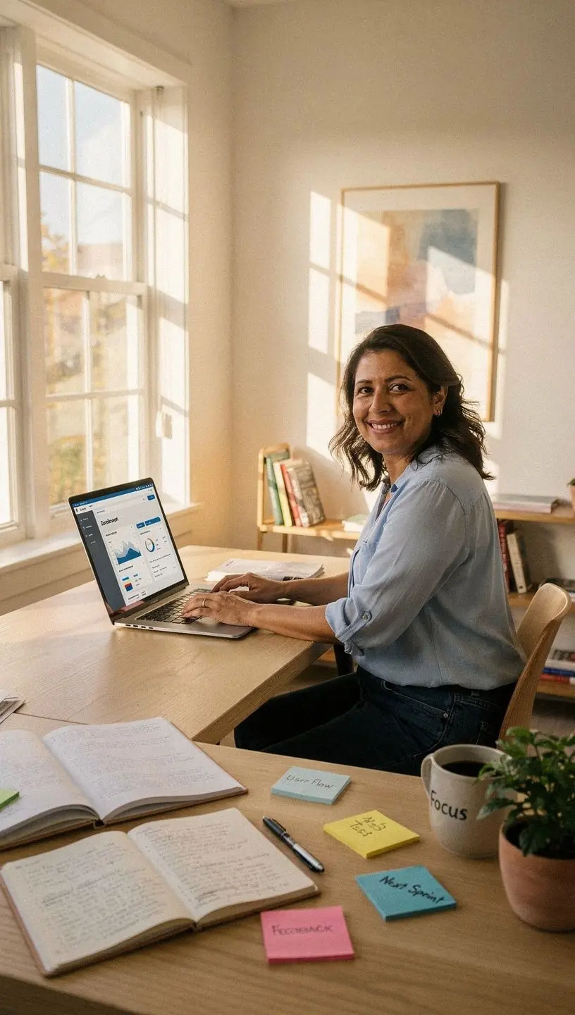 Mobile device displaying a responsive user interface design.